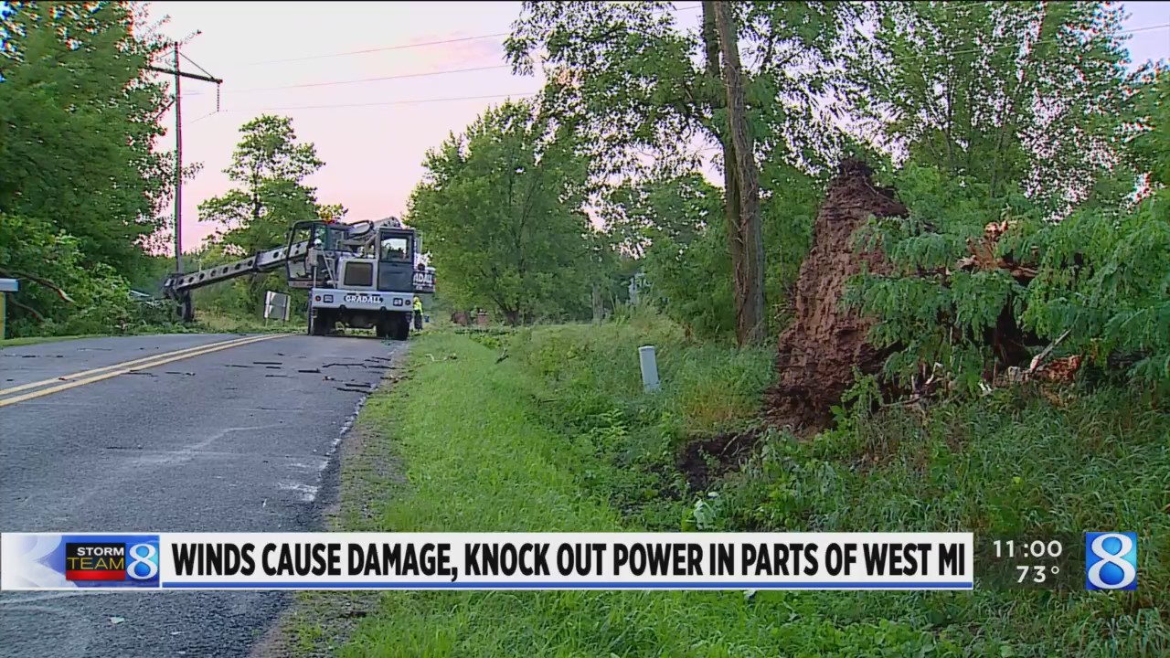 Winds cause damage, knock out power in parts of West MI – WOODTV.com