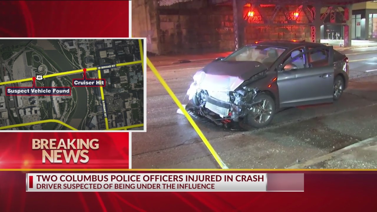 Two Columbus police officers, prisoner injured in crash – NBC4 WCMH-TV