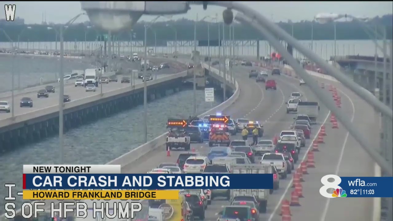 Driver stabbed after 3-vehicle crash on Howard Frankland Bridge ...