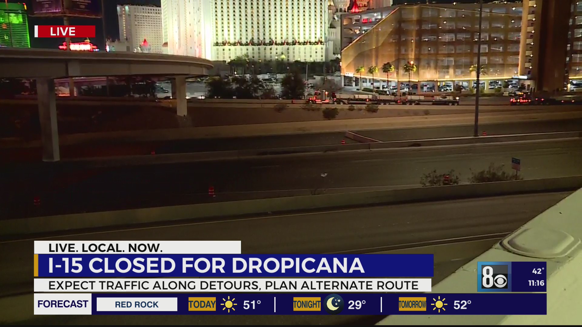 I 15 Freeway Closure For Tropicana Project Begins Friday Night KLAS I 15 freeway closure for tropicana project begins friday night klas