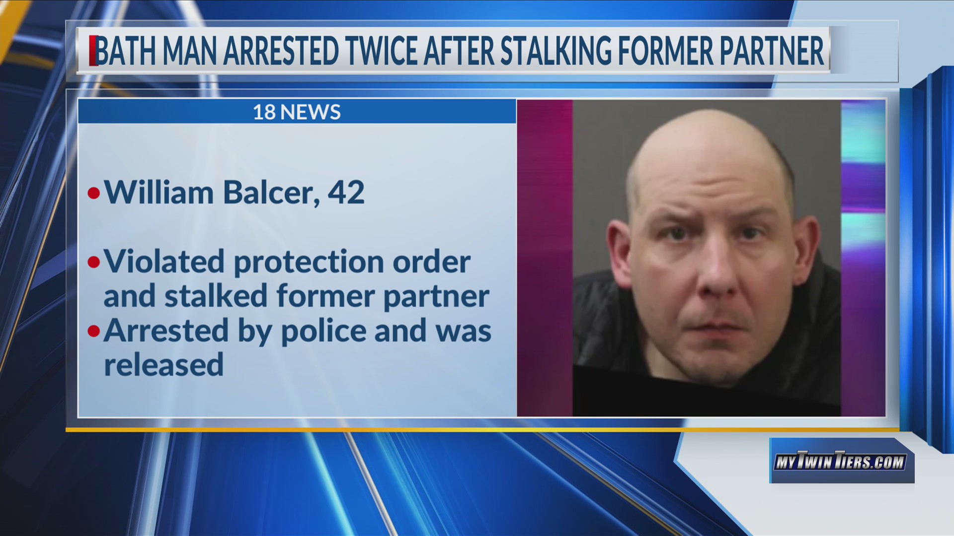 Man arrested twice after stalking incident in Bath – WETM – MyTwinTiers.com
