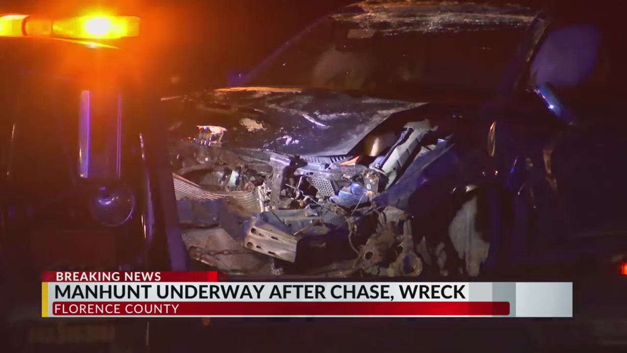 Manhunt underway after 2 suspects flee Florence County deputies, crash ...