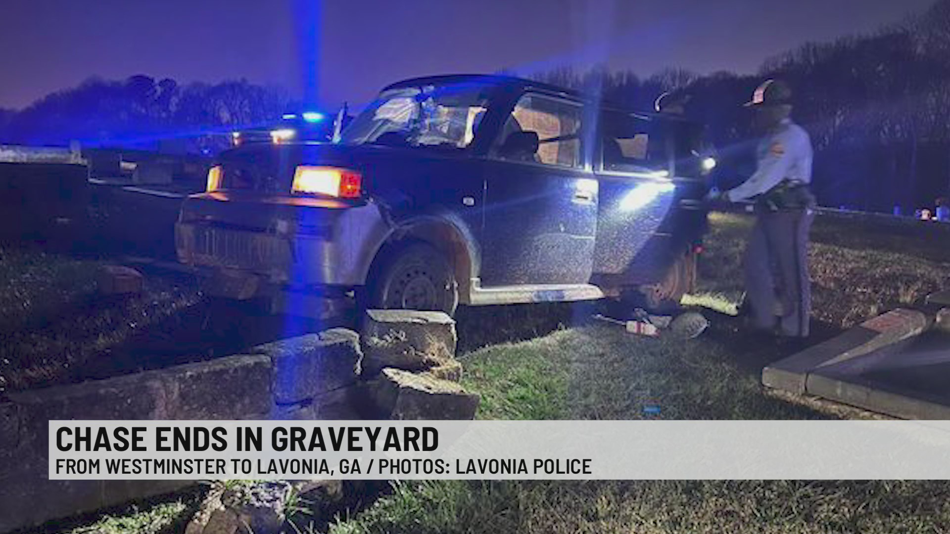 Woman arrested after chase ends in Georgia graveyard – WSPA 7NEWS