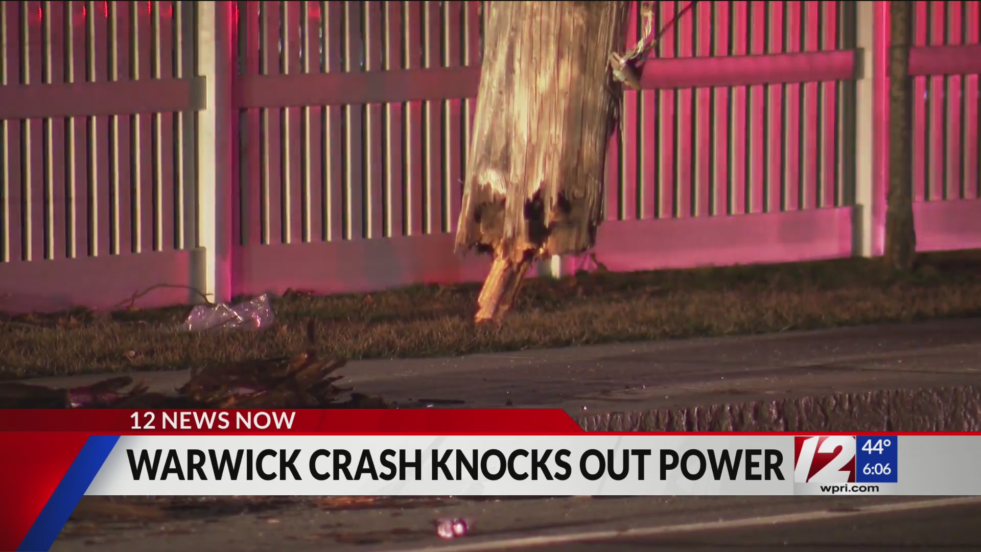 Power restored in Warwick after car crashes into pole – WPRI.com