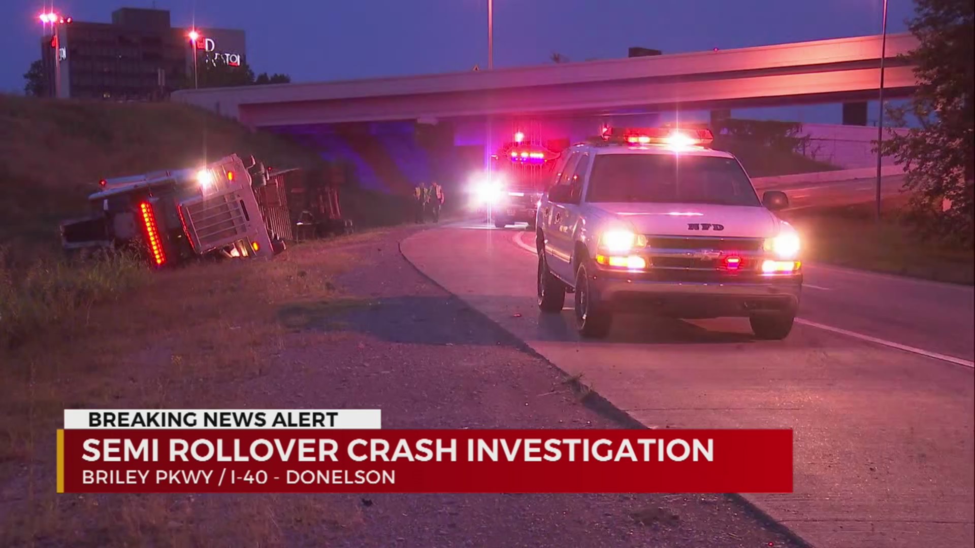 HAZMAT crash closes portion of Briley Parkway – WKRN News 2