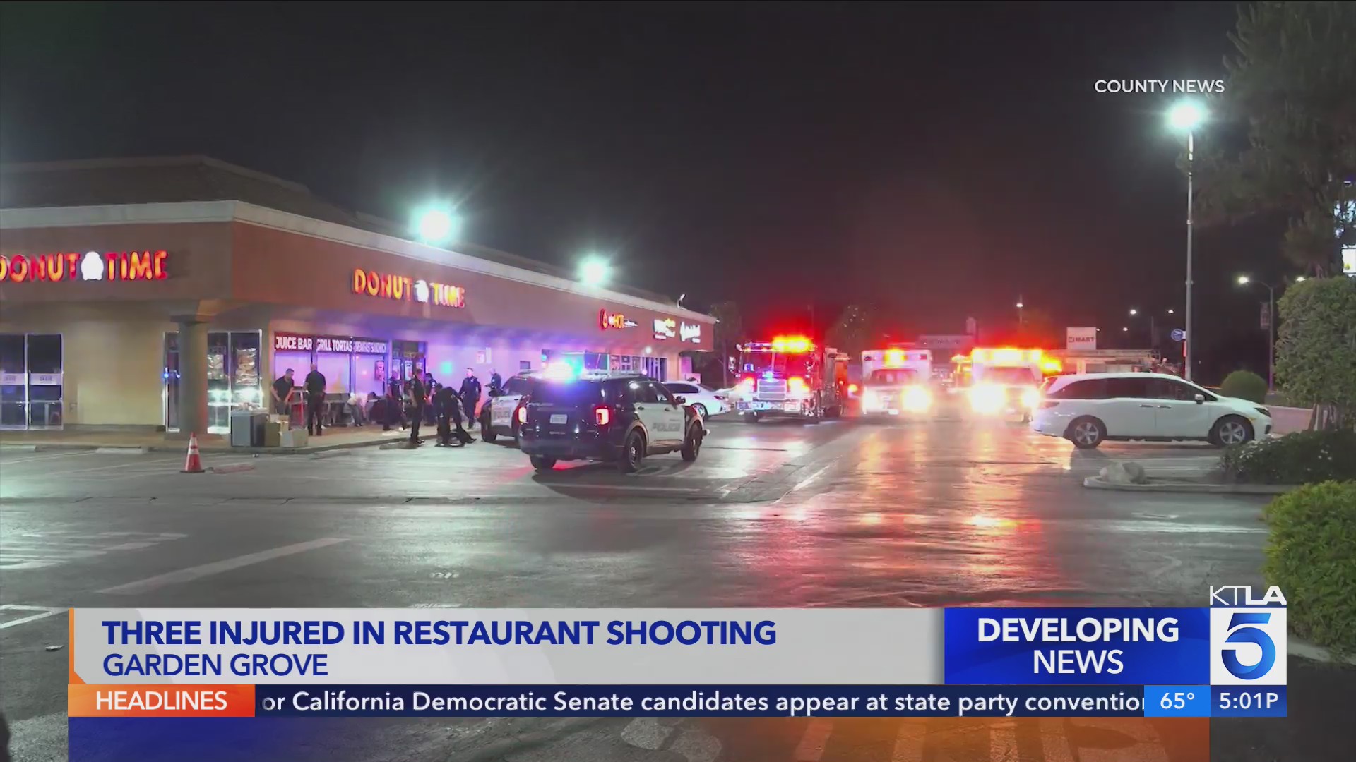 3 hospitalized after shooting at restaurant in Orange County KTLA