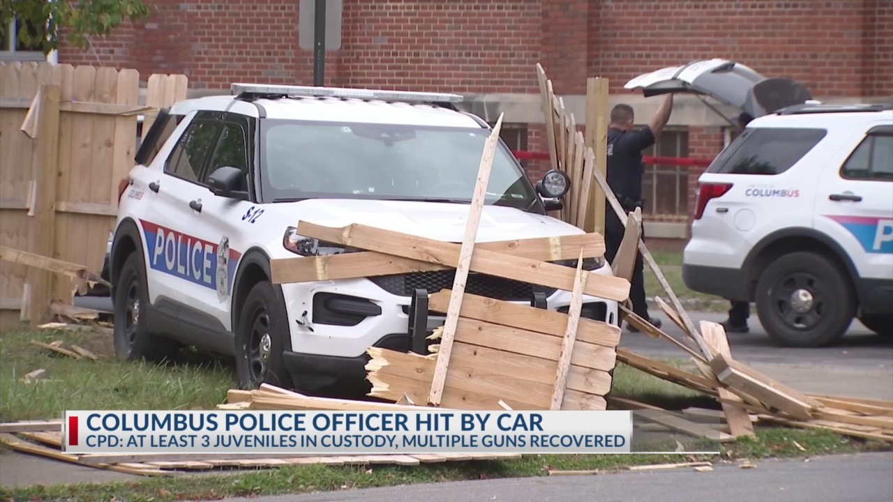 Car strikes Columbus officer during chase involving juveniles, police ...