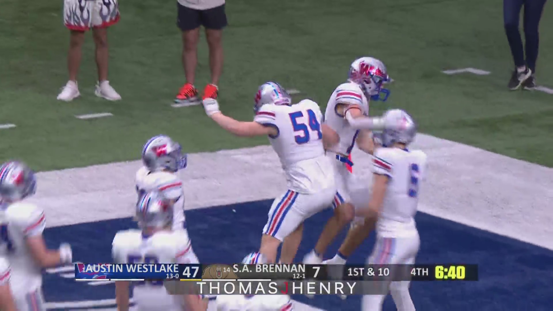 Touchdown Westlake Paxton Land to Bradley Mays 15yard pass KXAN Austin