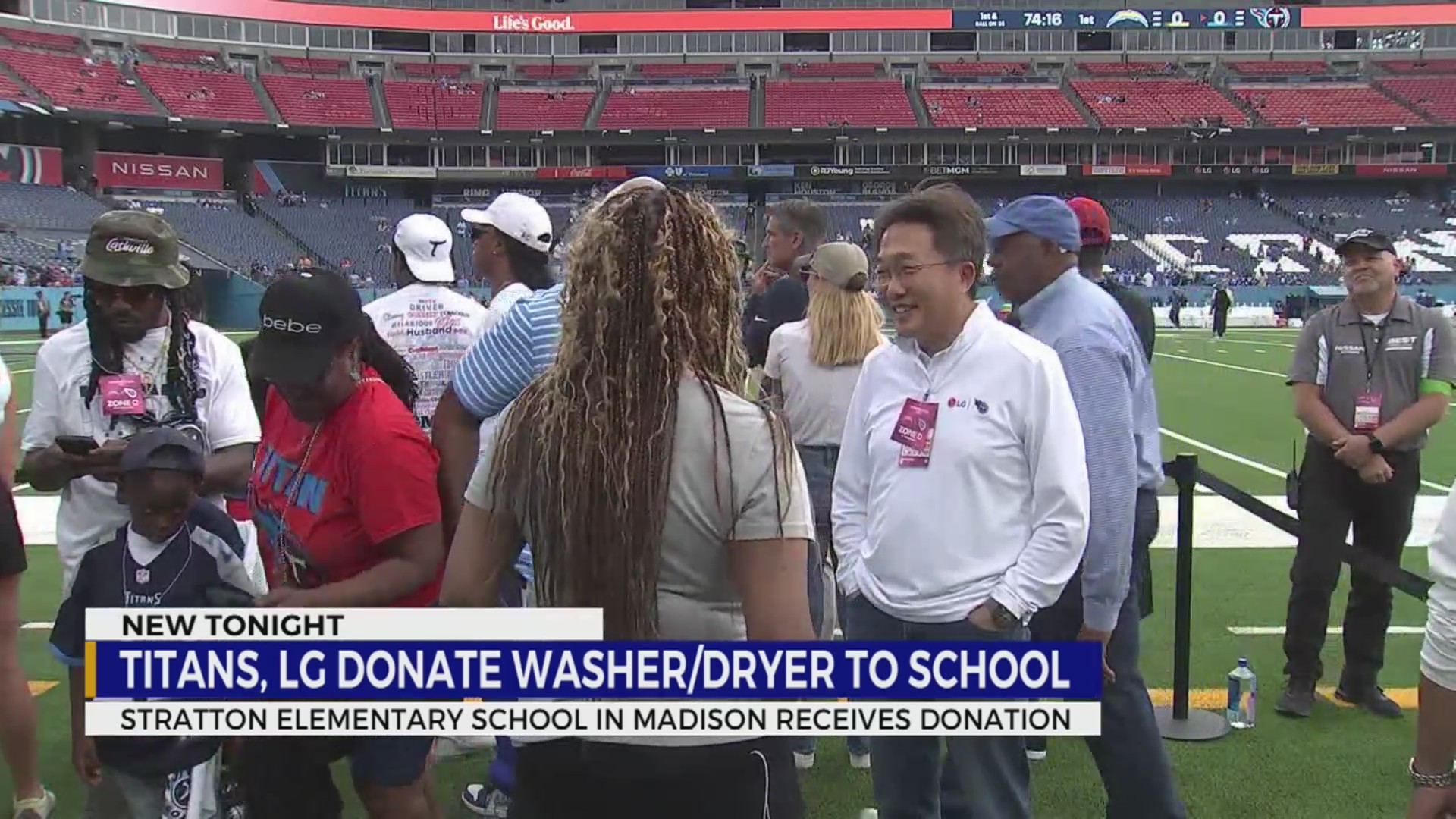 Titans, LG donate washer/dryer to Madison elementary school WKRN News 2