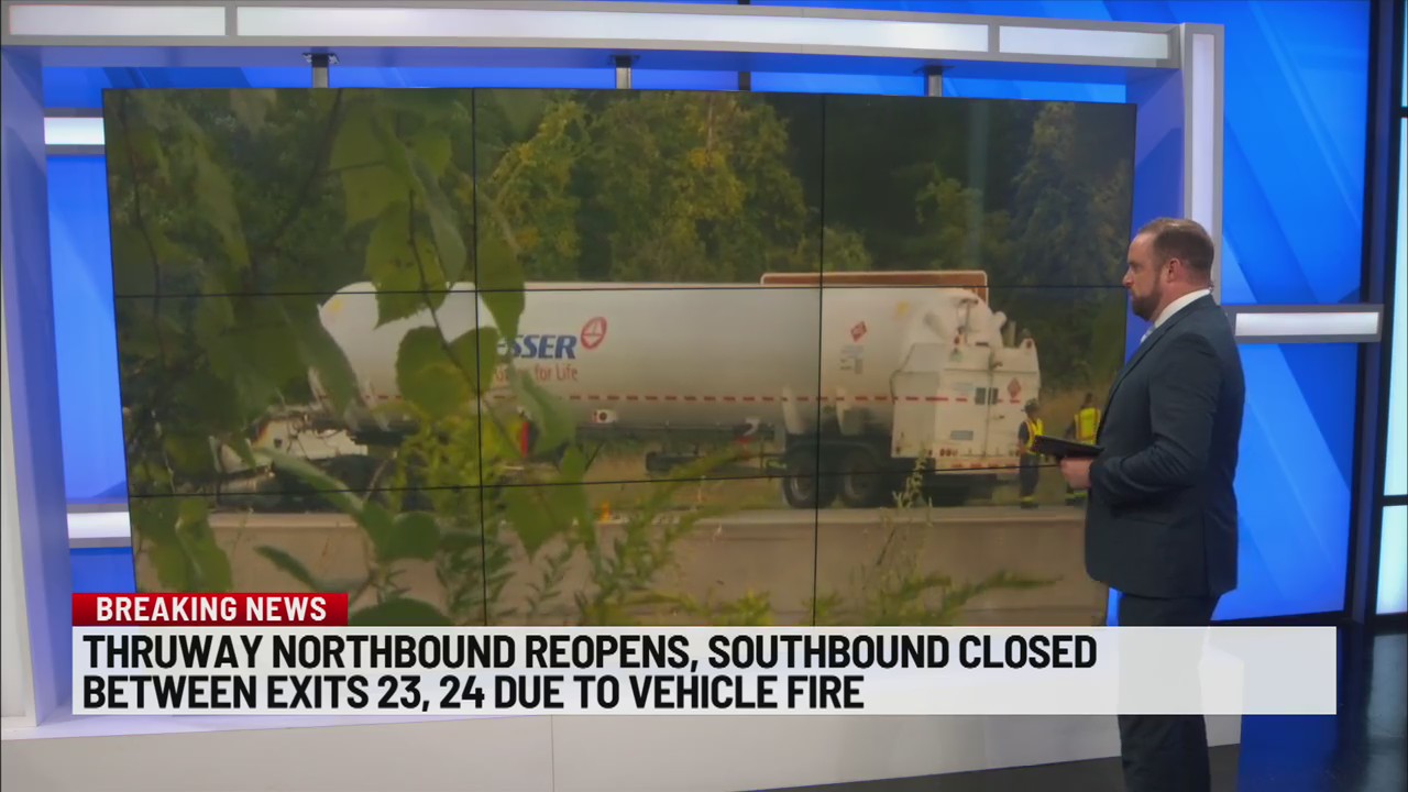 Tractor trailer fire closes portion of Thruway – NEWS10 ABC