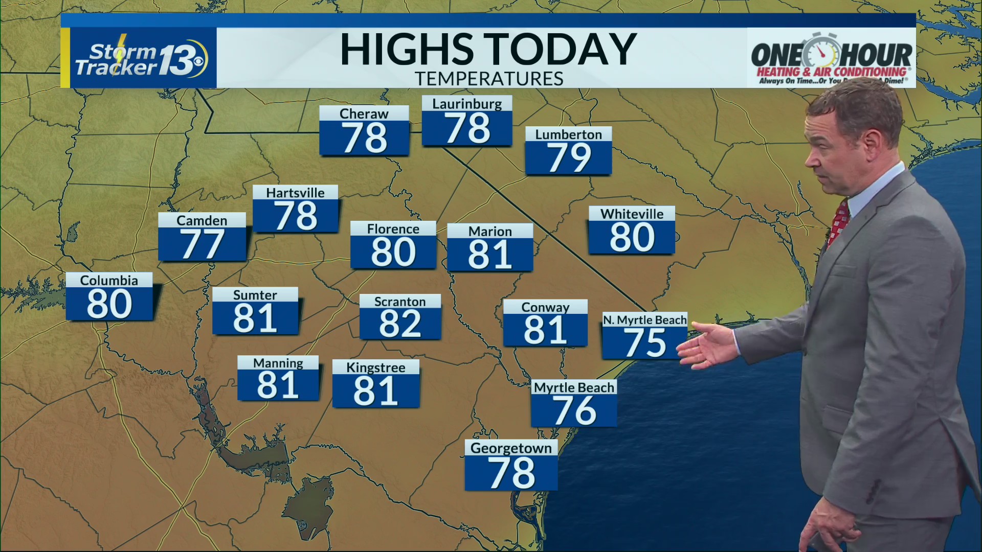 Warming trend continues today with some climbing into the 80s – WBTW