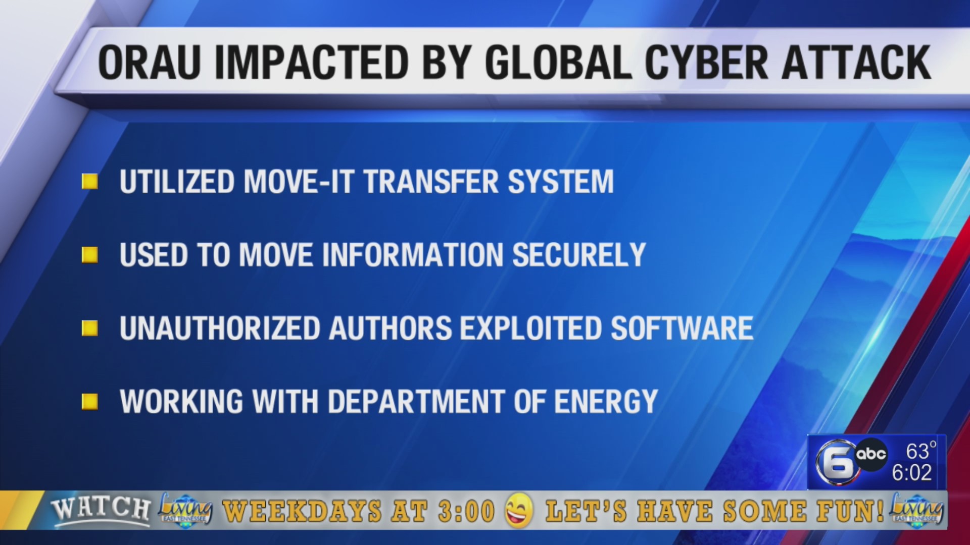 ORAU impacted by global cyberattack – WATE 6 On Your Side