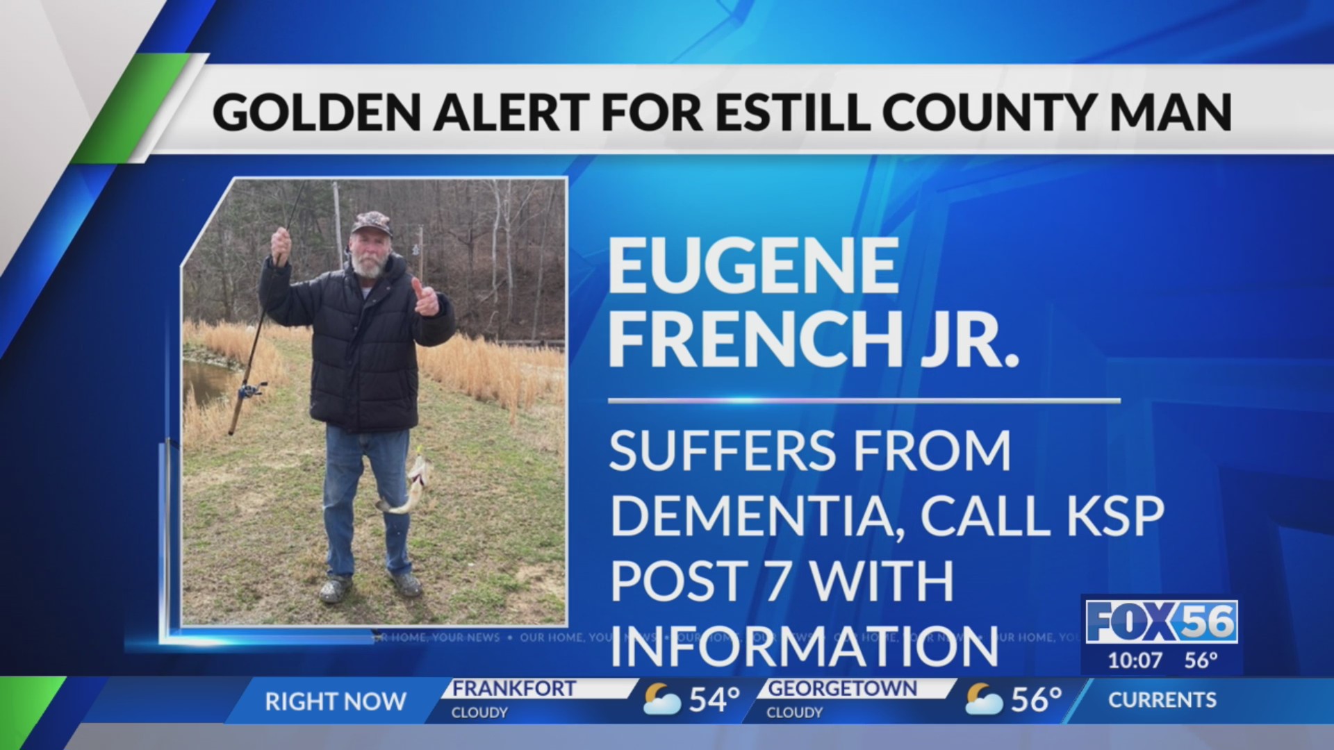 Golden Alert issued for Estill County man with dementia – FOX 56 News