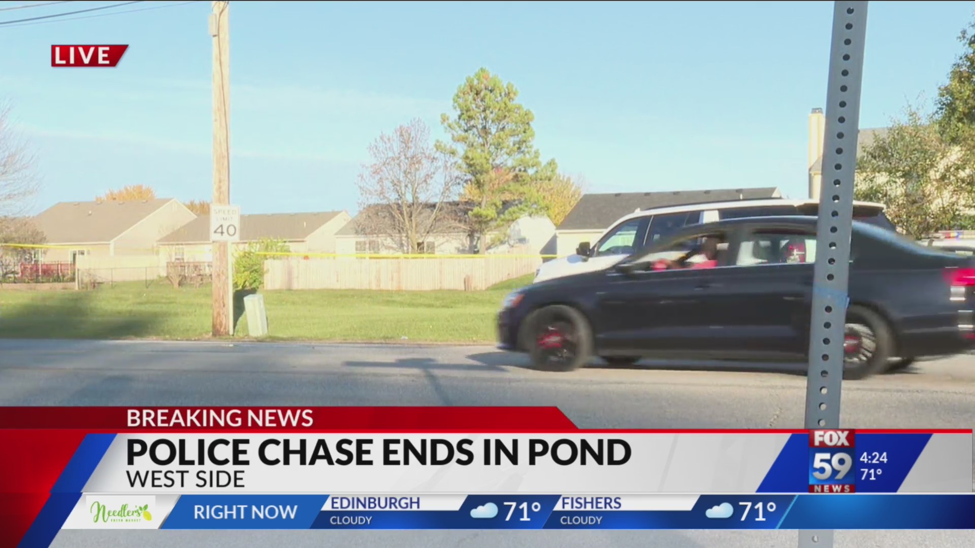 1 dead after Plainfield police chase ends with crash into pond – Fox 59