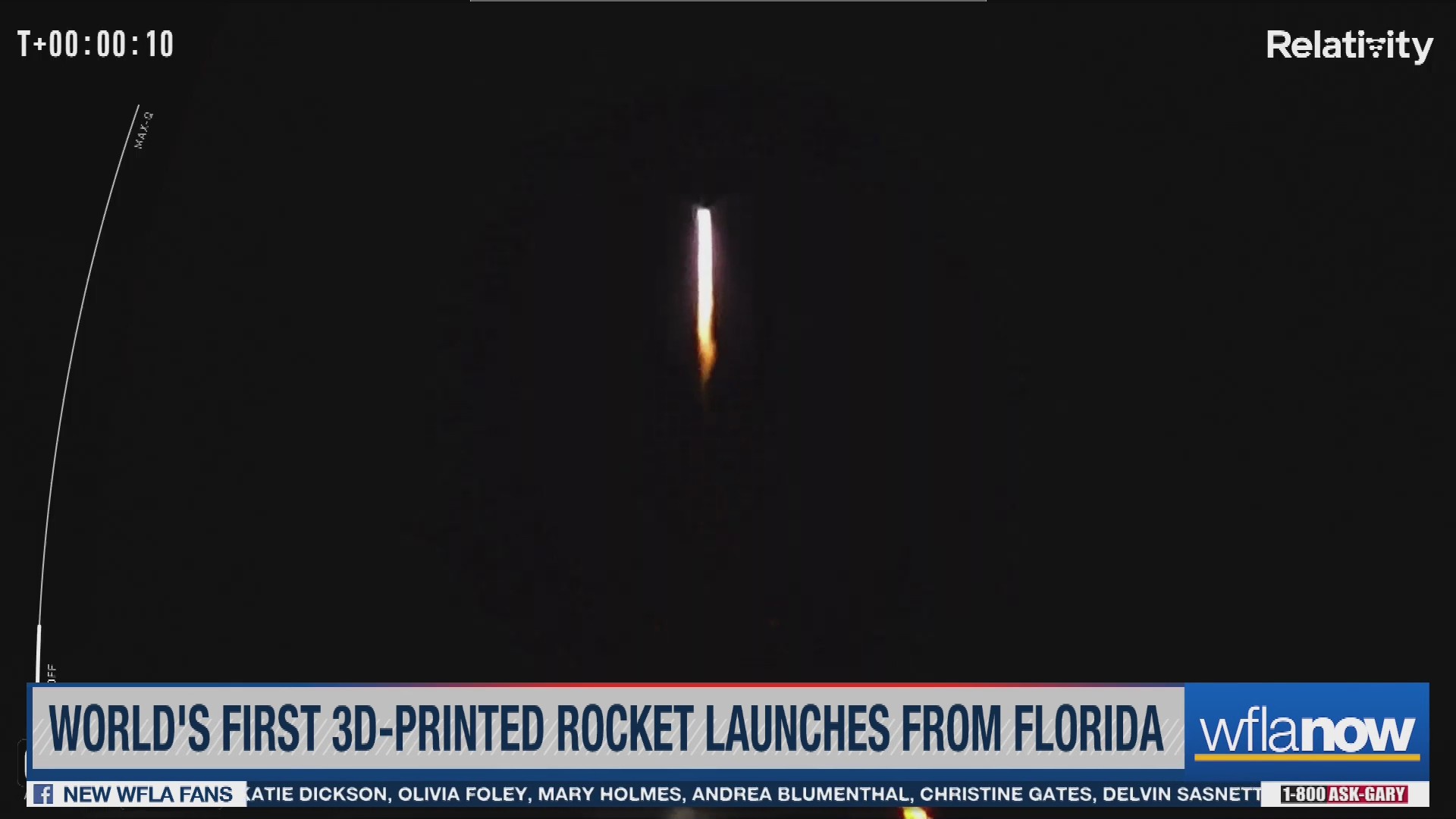 Relativity Space launches world’s first 3Dprinted rocket on 3rd try WFLA