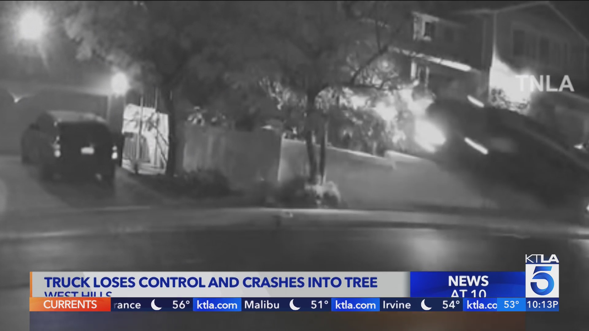 Driver loses control, crashes truck into tree – KTLA
