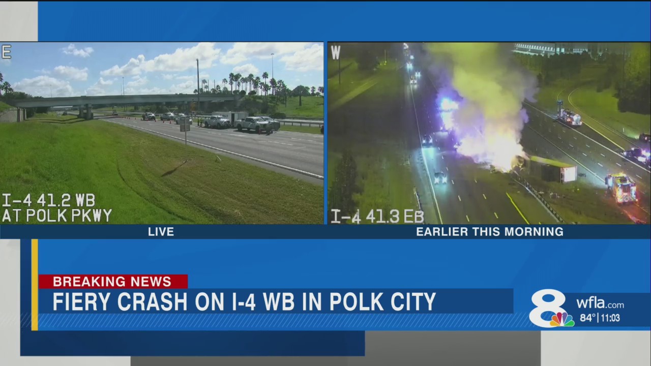 2 hospitalized after fiery crash on I-4 in Polk County – WFLA