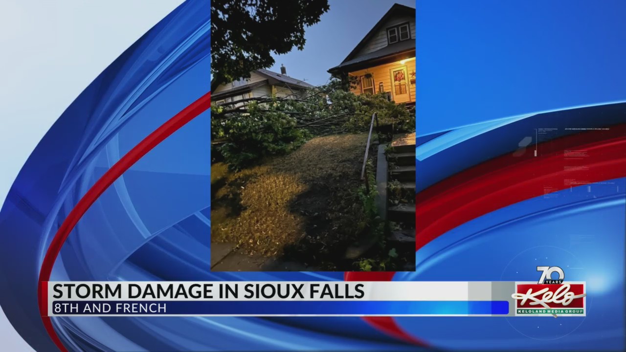 Wind speeds over 70 mph cause some tree damage in Sioux Falls