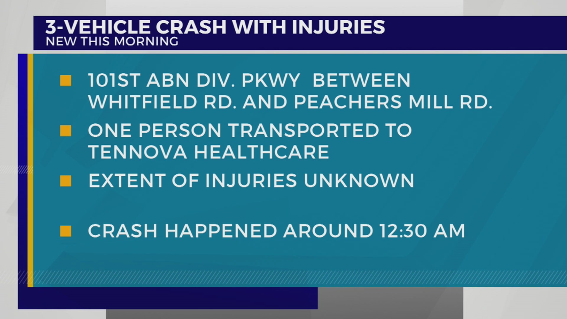 1 injured after 3-vehicle crash in Clarksville – WKRN News 2
