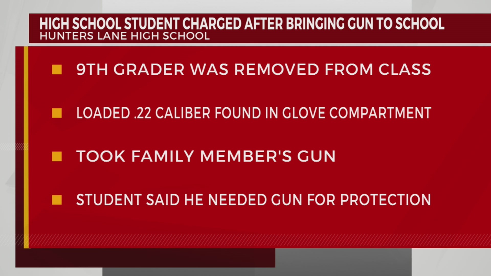 Hunters Lane High School student charged with bringing gun on campus