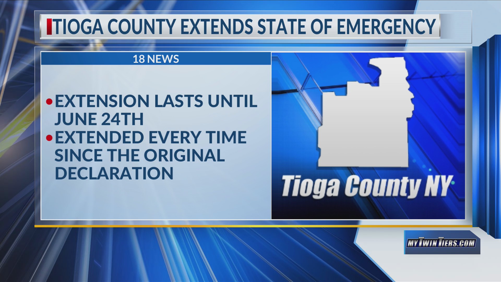 Tioga County extends Title 42 state of emergency declaration WETM