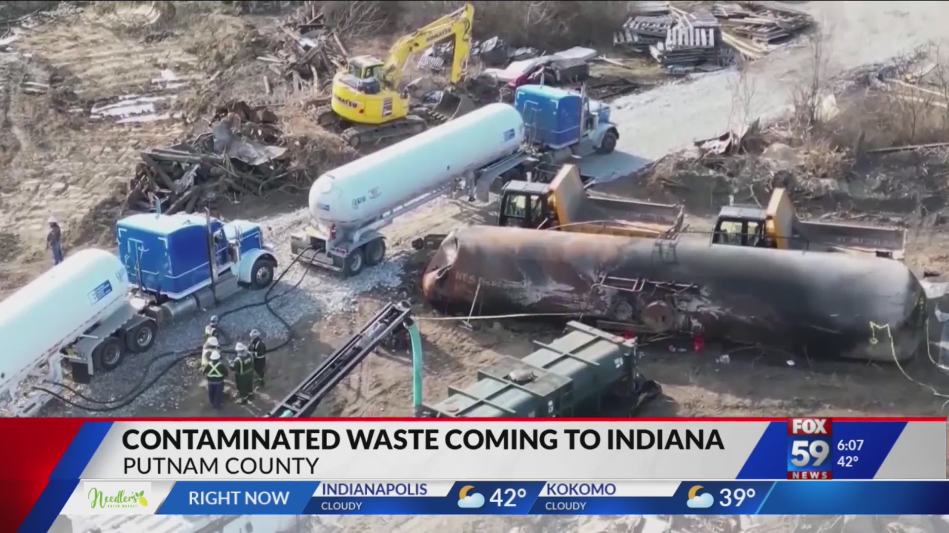 Indiana officials on train derailment waste coming to Putnam County landfill Fox 59