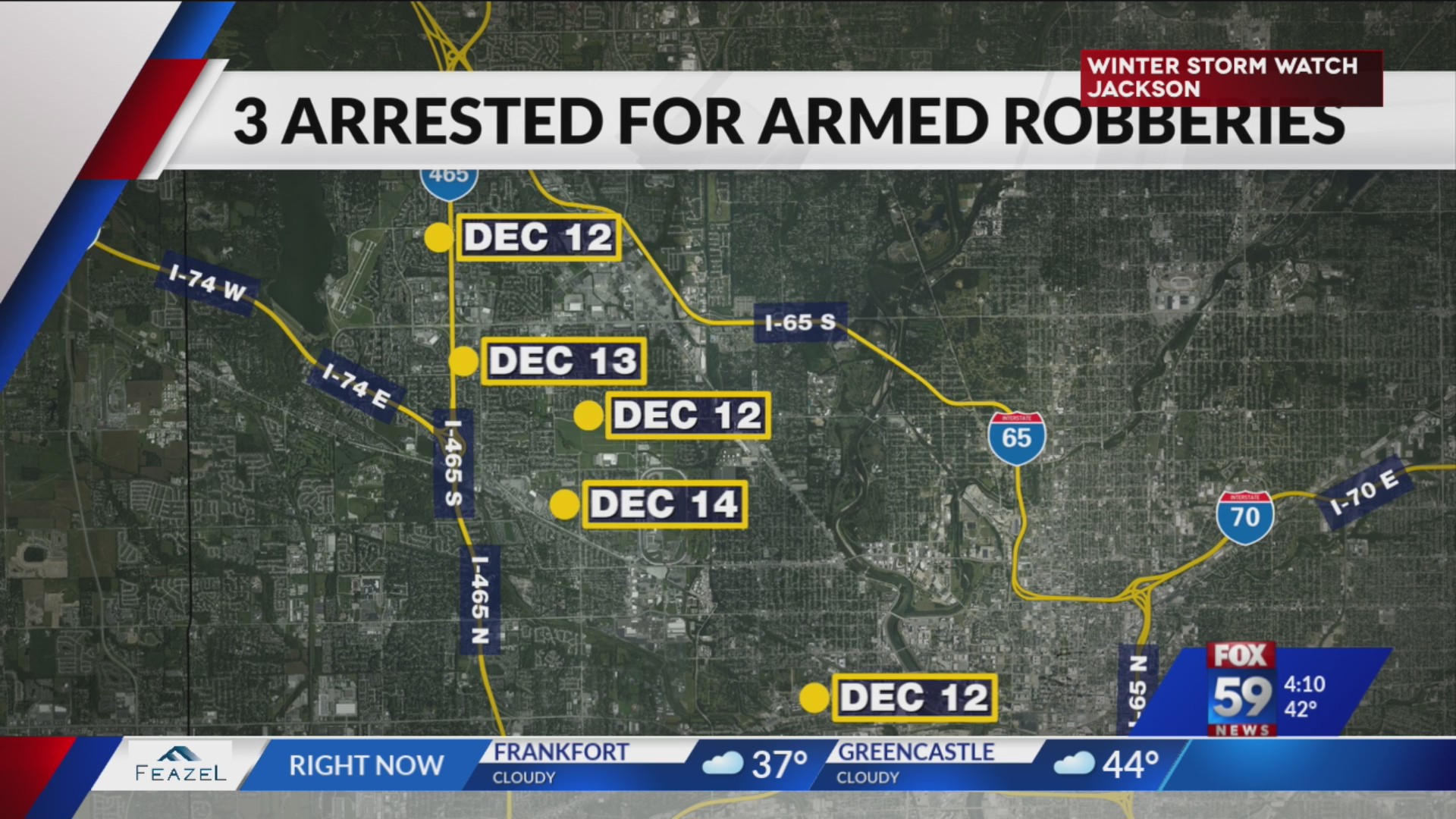 Police arrest 3 in connection with series of 5 armed robberies – Fox 59