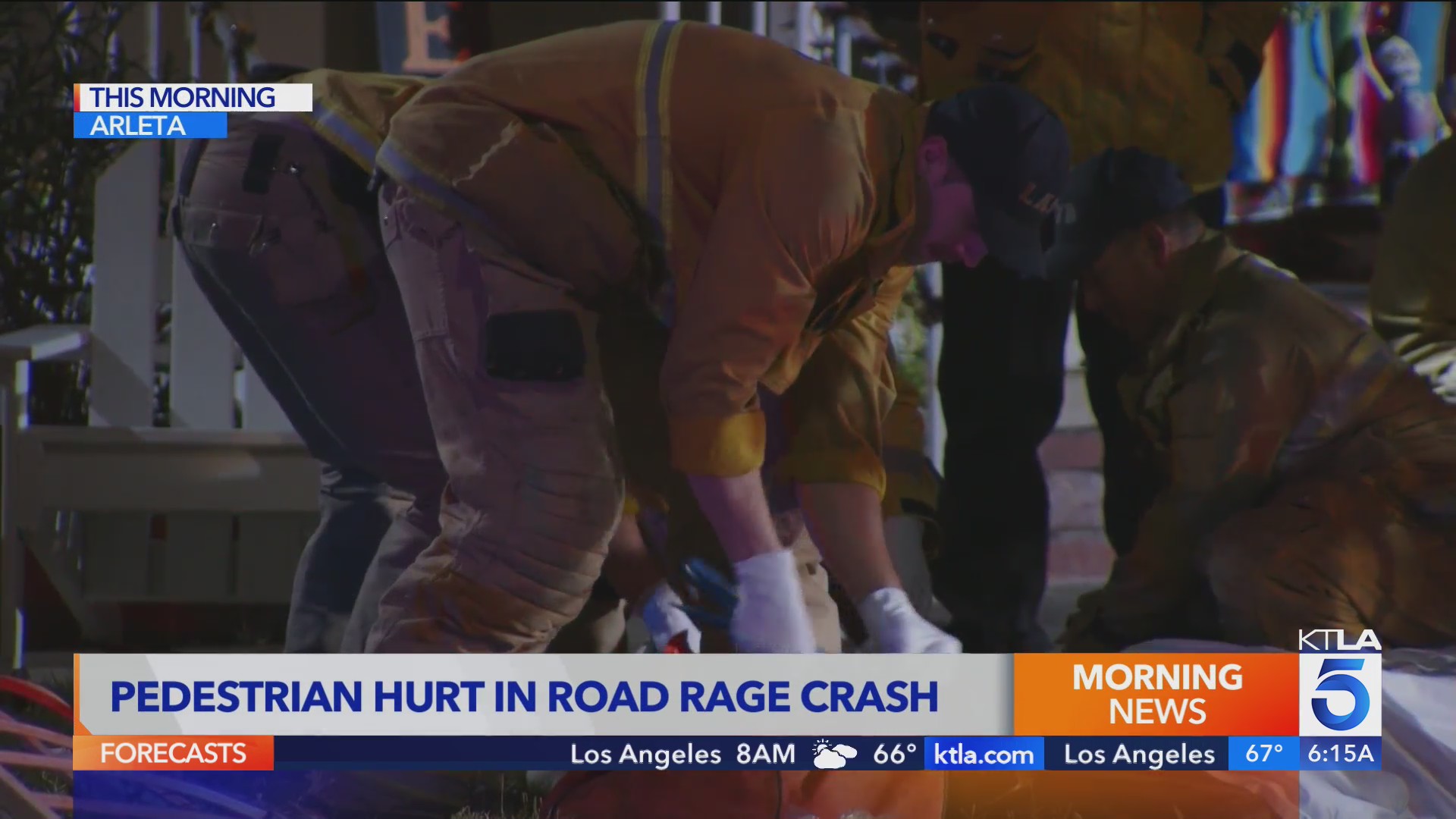 Driver hit pedestrian after crash in Arleta, police say – KTLA