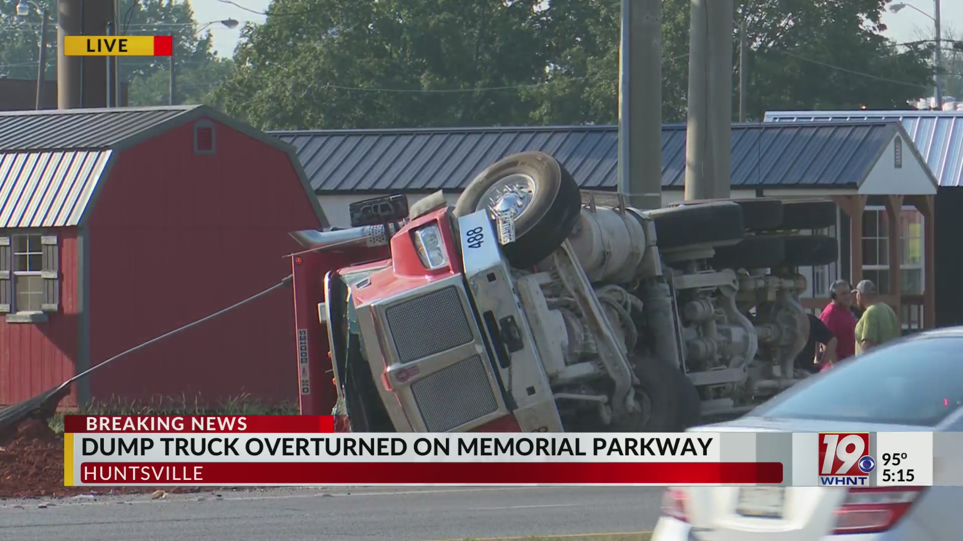 Dump Truck Overturned on Memorial Parkway | Aug. 24, 2023 | News 19 at ...