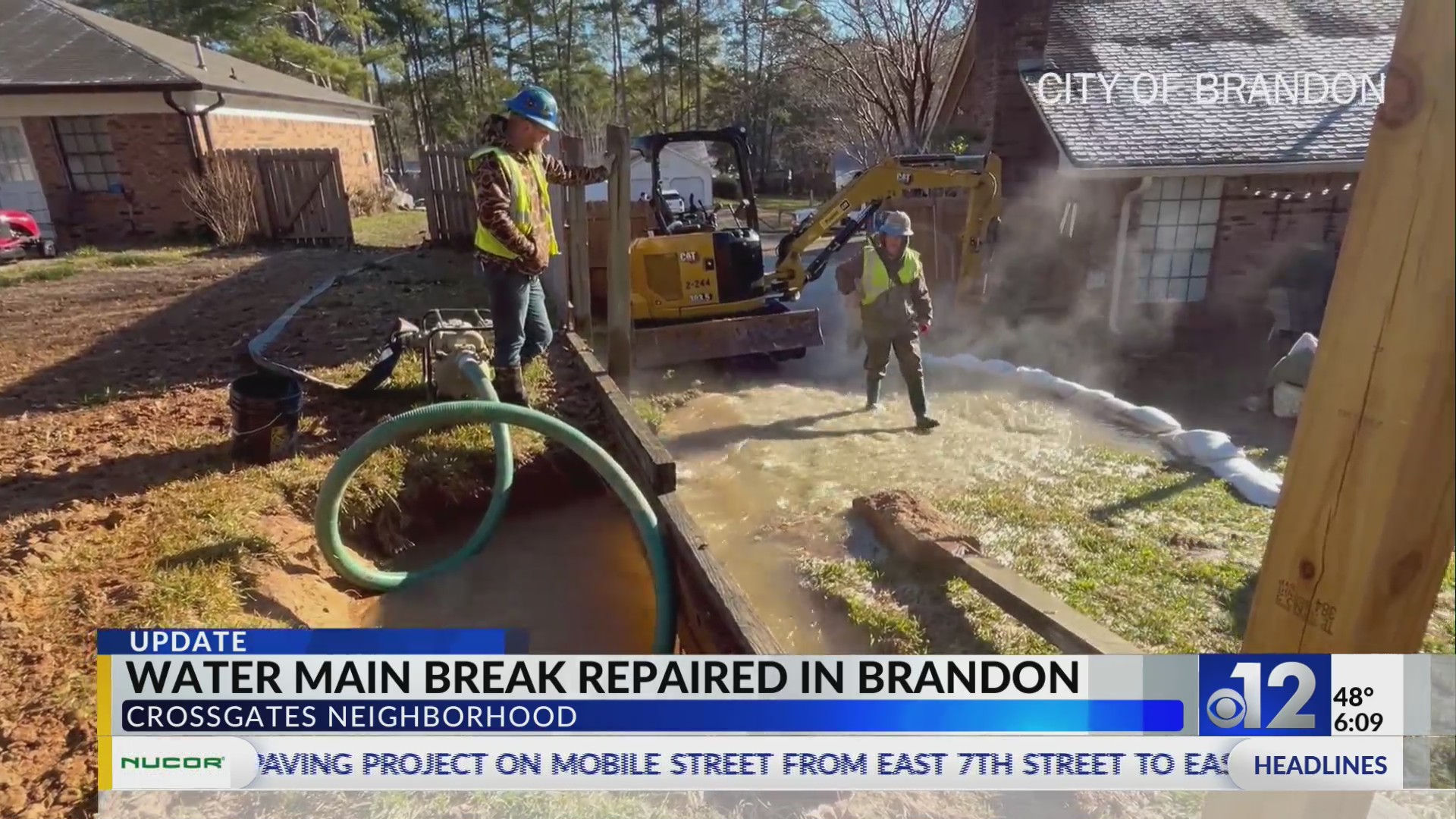 Brandon neighborhood sees low water pressure after water main break WJTV