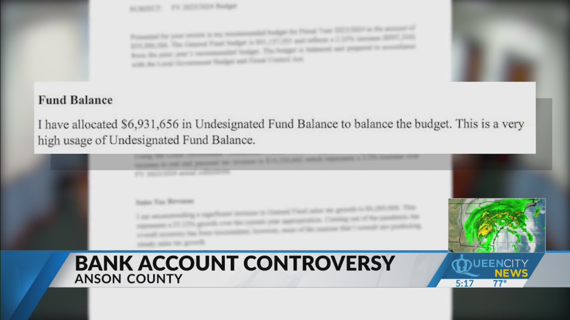 Anson County figuring out how much money it has Queen City News