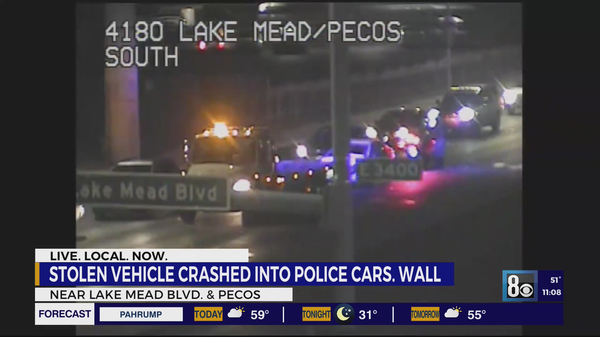 Las Vegas police: Man rams 2 police cars, hits wall in stolen vehicle ...