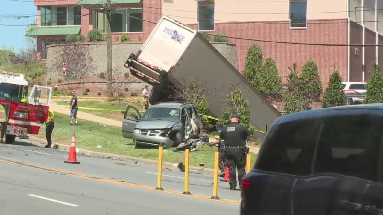 Tractortrailer overturns on Robinhood Road in Forsyth County FOX8 WGHP