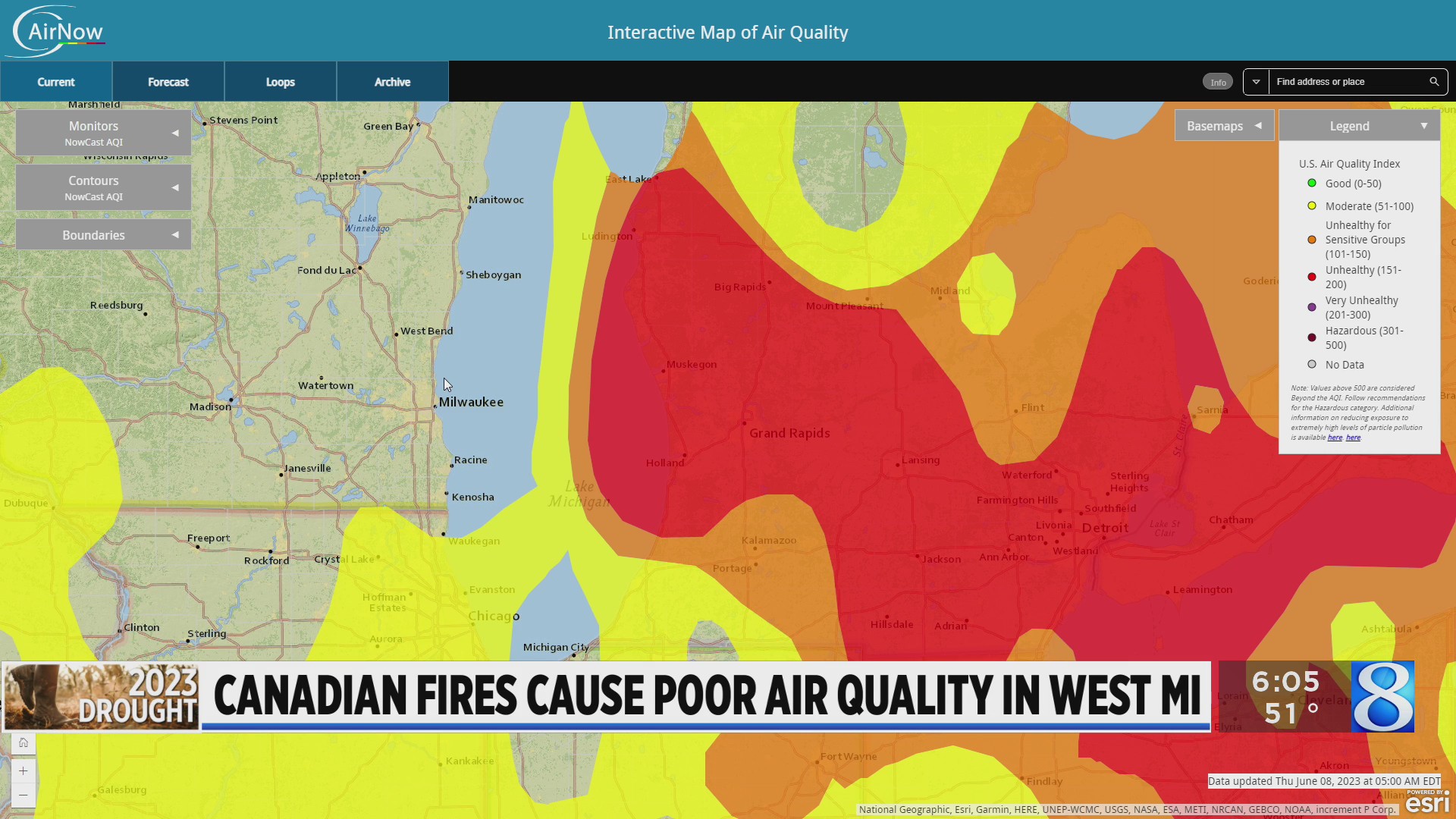 Canadian wildfires cause poor air quality in W. MI – WOODTV.com