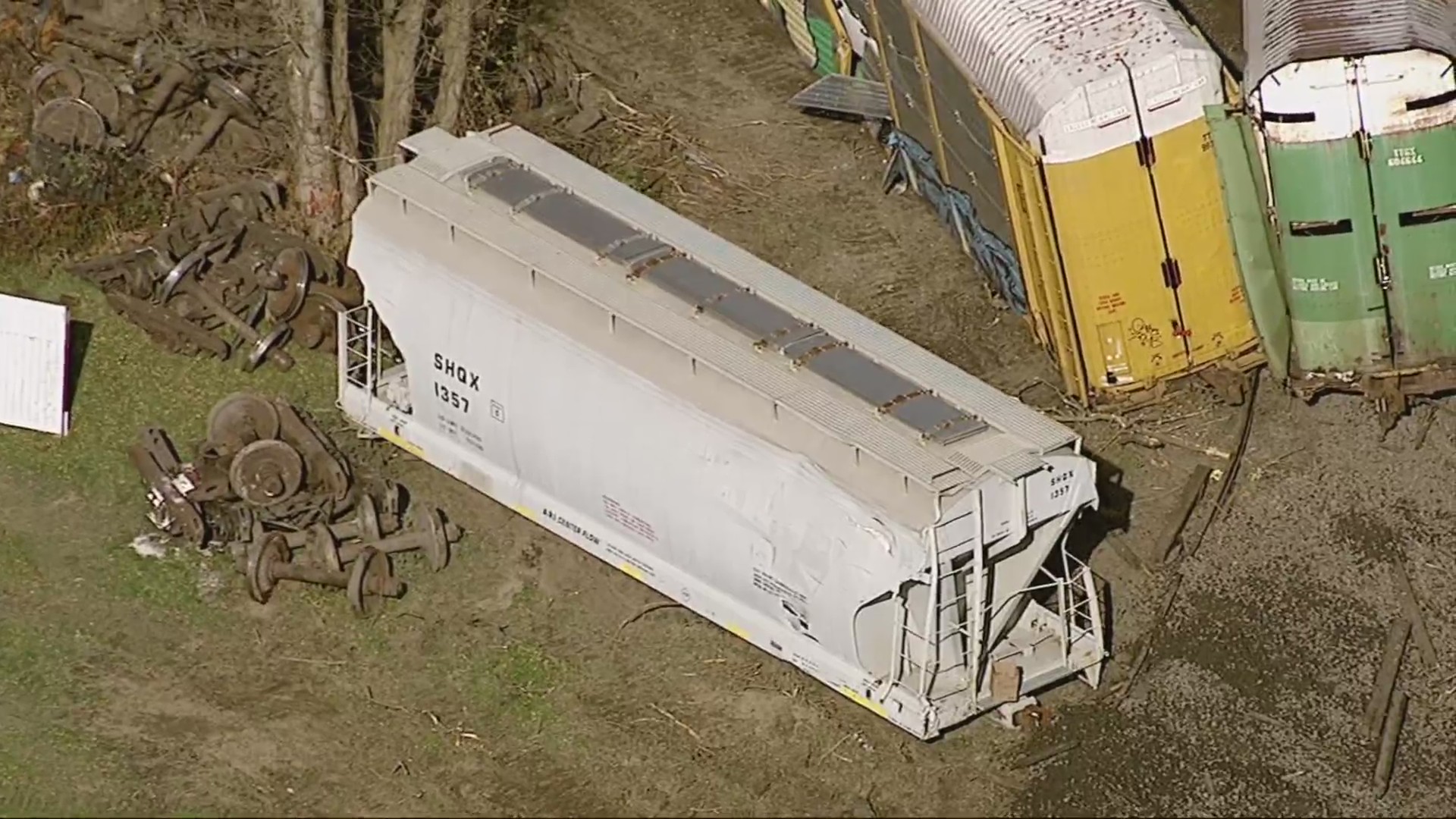 A bird’s eye view of the train derailment in Ravenna Twp. – Fox 8 ...