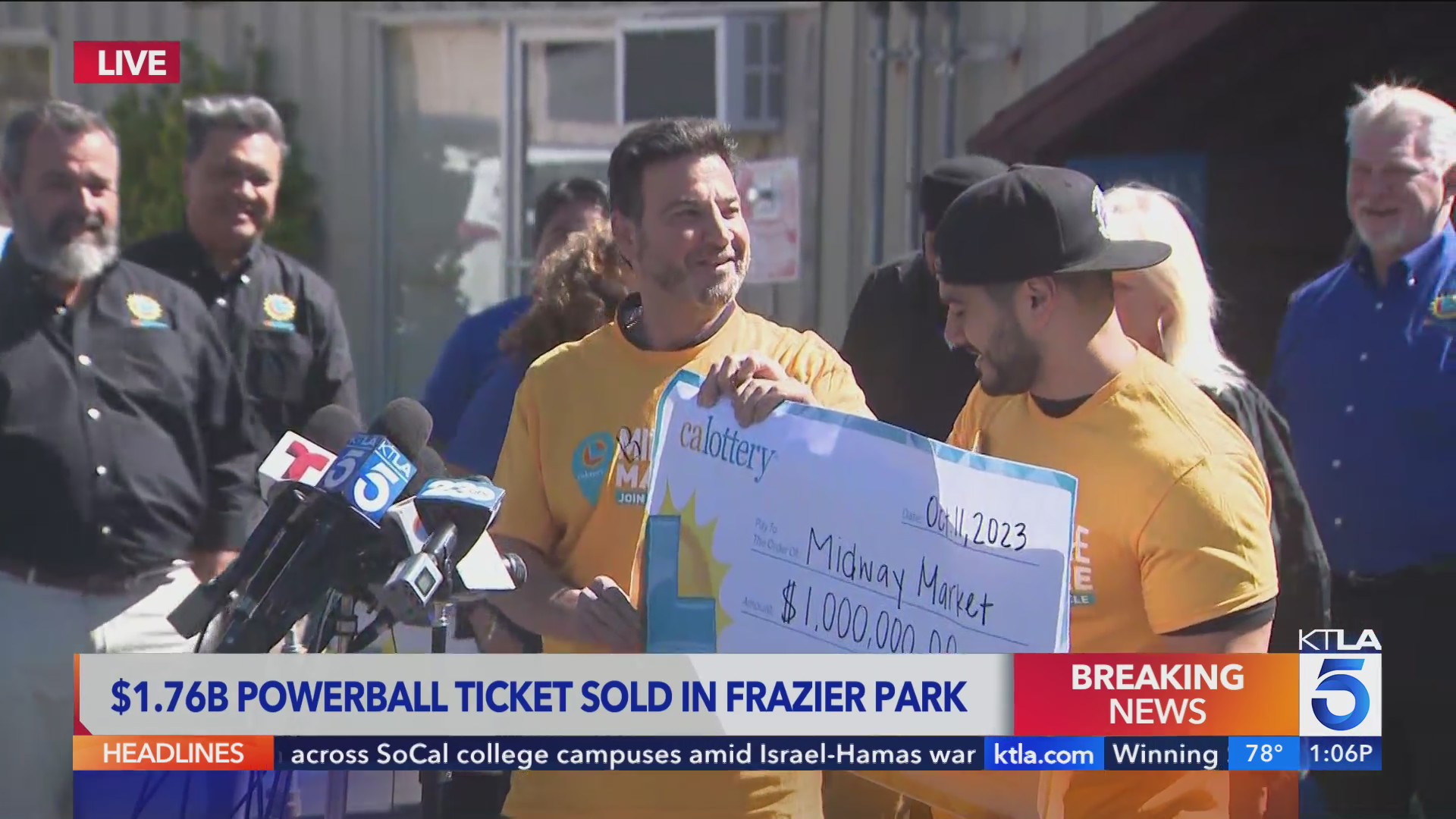 Frazier Park market presented with check after selling 1.7B winning