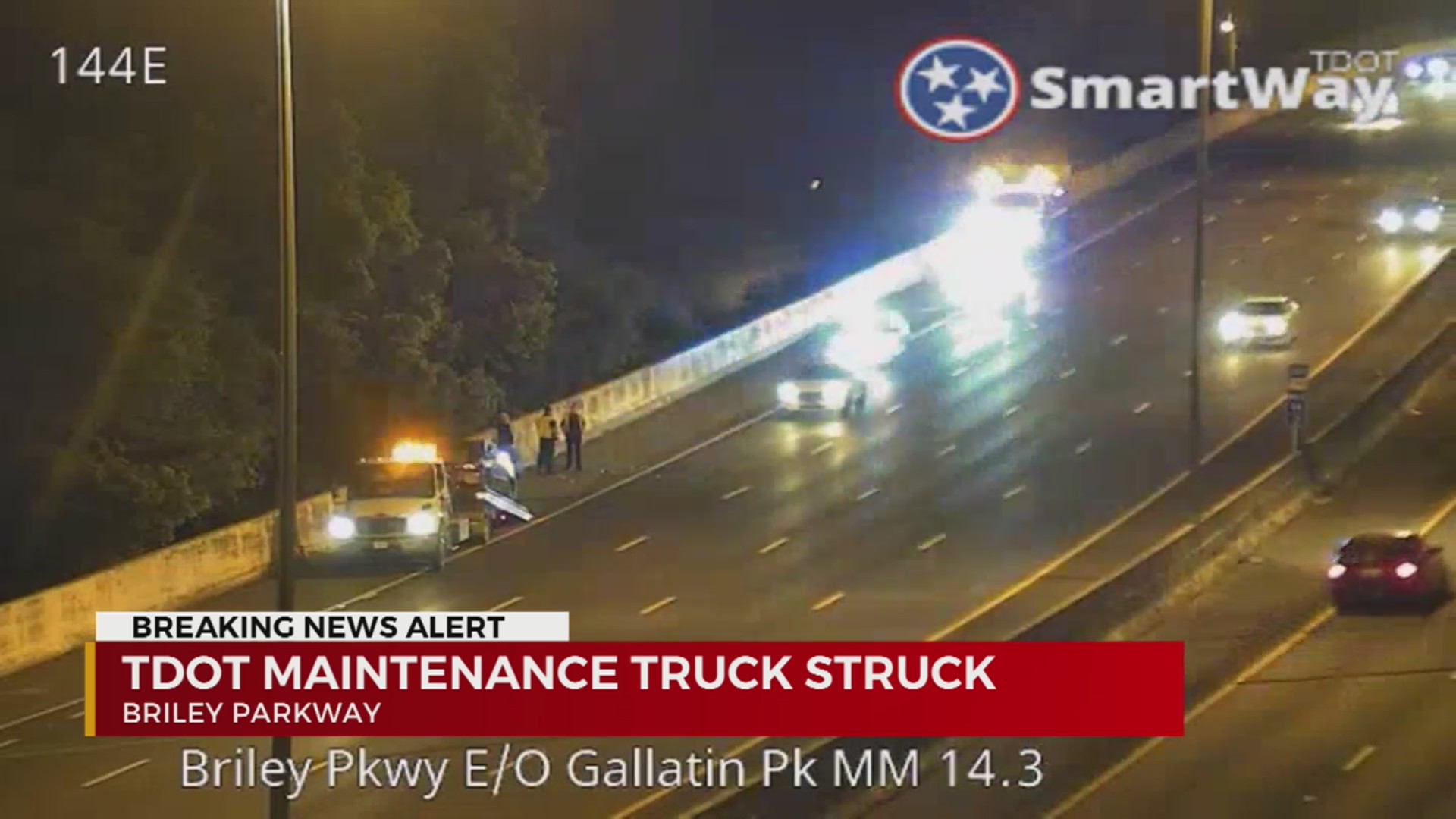 TDOT maintenance truck struck on Briley Parkway – WKRN News 2