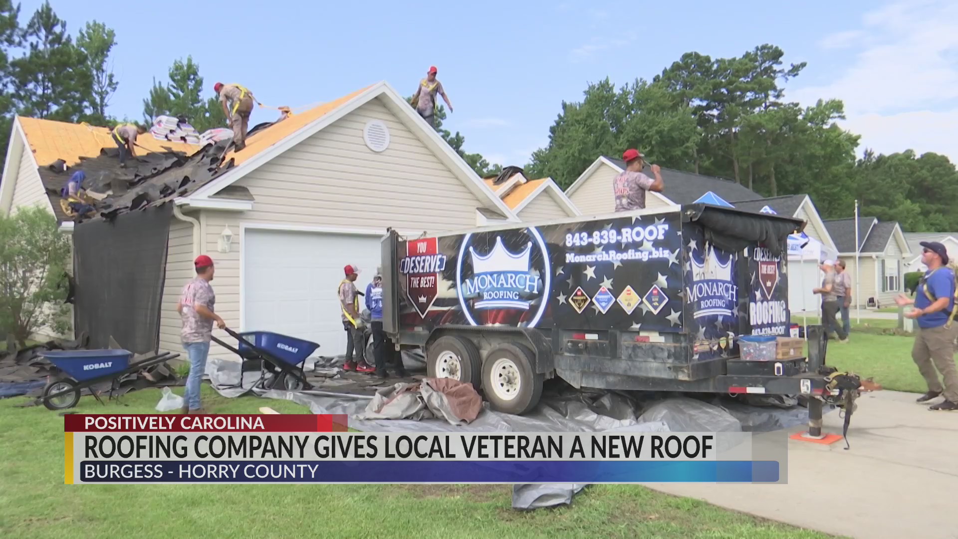 Local veteran receives brand new roof with Monarch Roofing’s Roof for Troops program WBTW