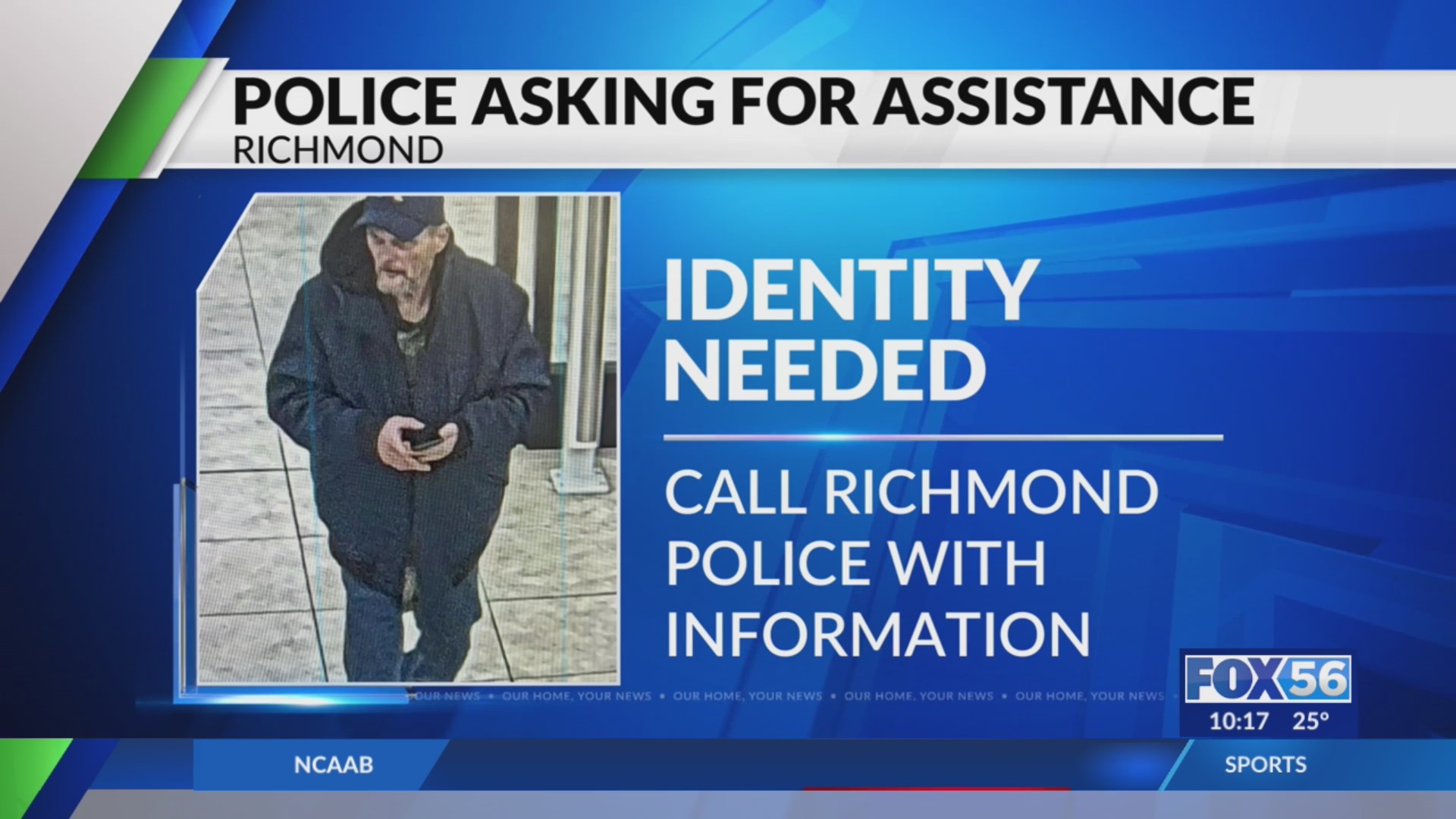 Richmond police asking for assistance identifying man – FOX 56 News