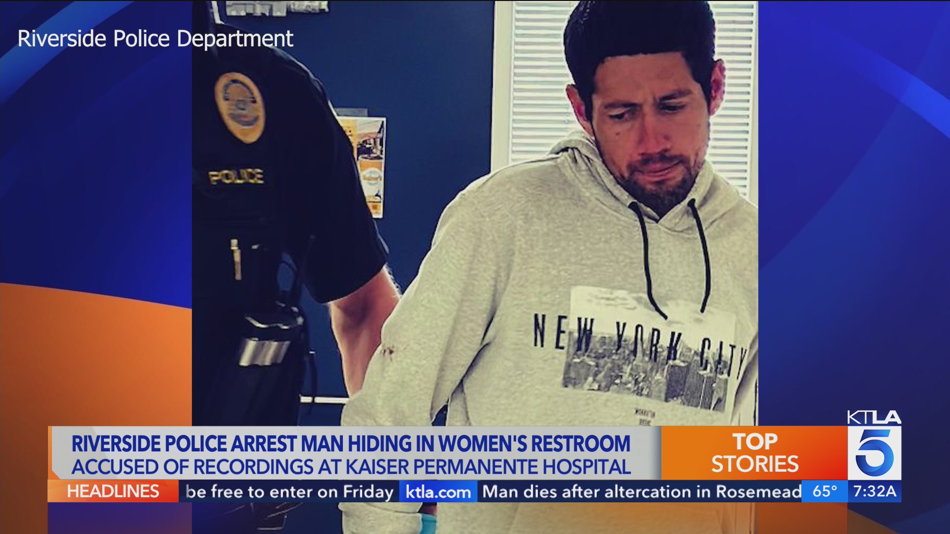 Riverside police arrest man hiding in women’s restroom – KTLA