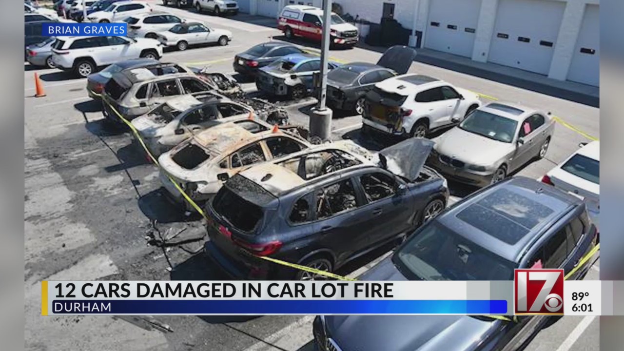12 vehicles burned after car catches fire at BMW lot, Durham officials ...