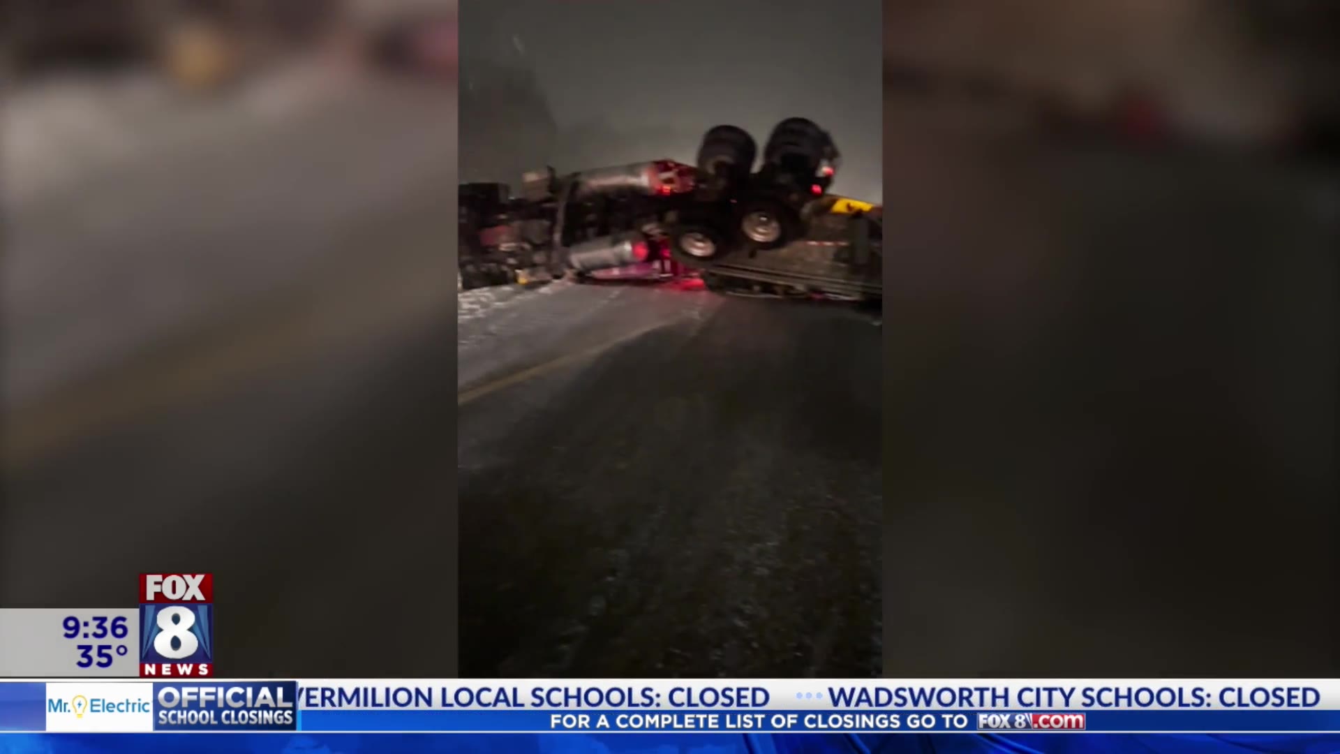 One lane reopened on I-71 near I-76 after semi flips – Fox 8 Cleveland WJW