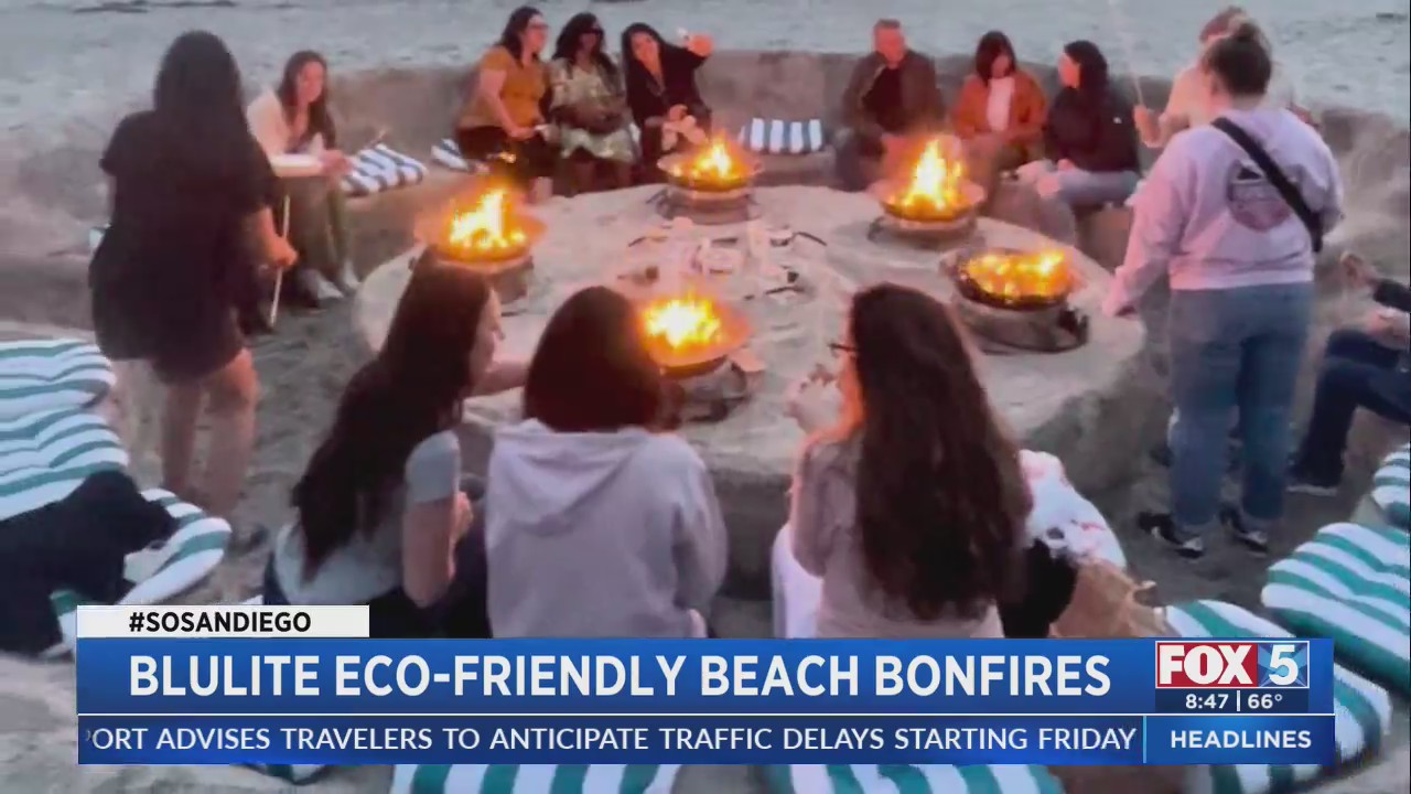 Blulite EcoFriendly Beach Bonfires FOX 5 San Diego & KUSI News