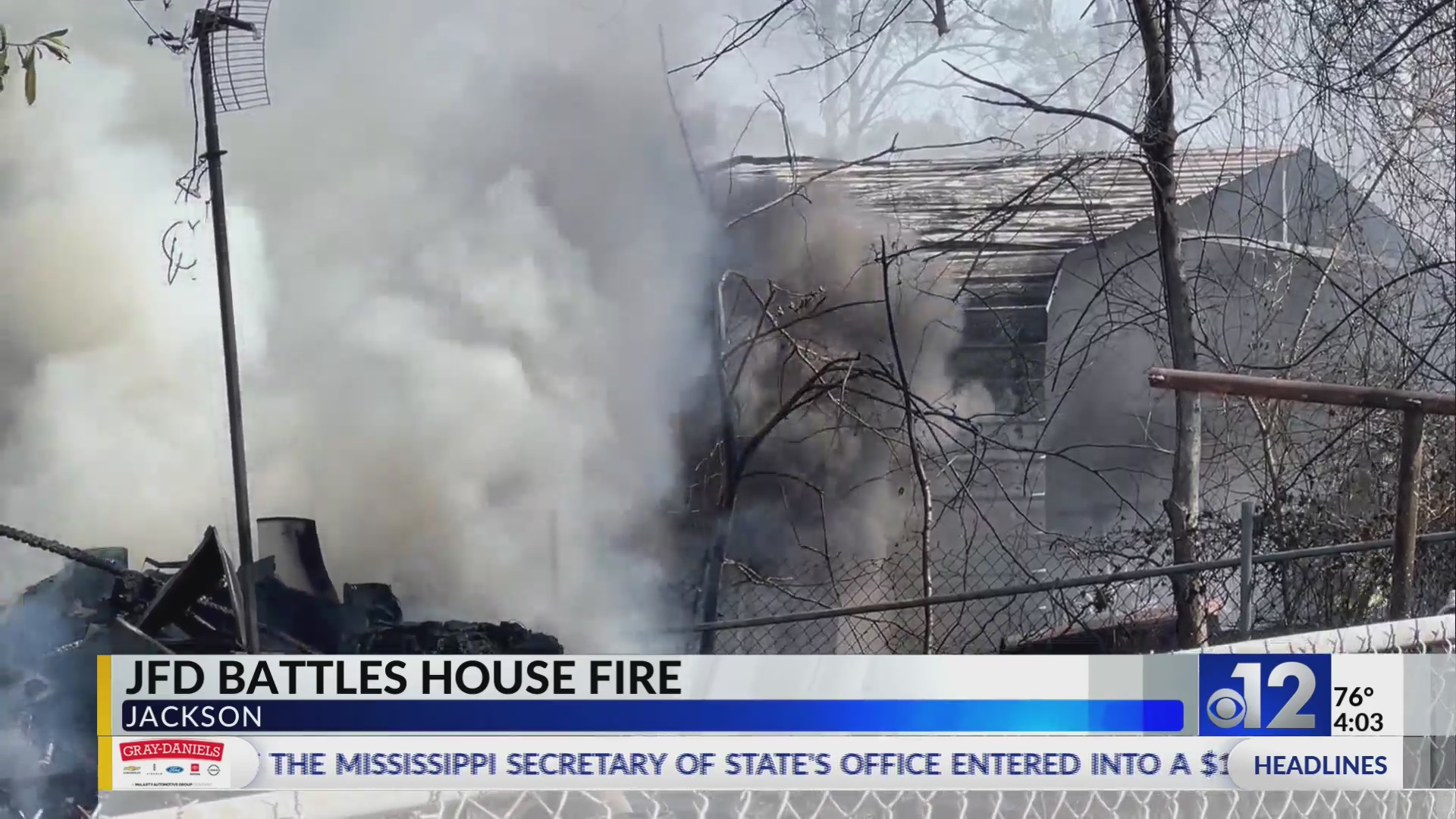Jackson firefighters respond to house fire on West Hill Drive – WJTV
