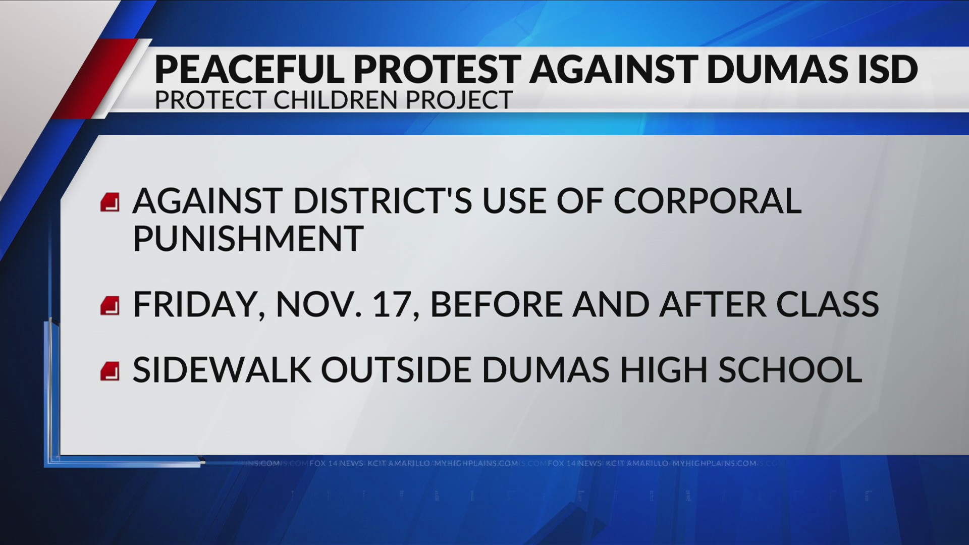Dumas Independent School District notified of potential protest outside of Dumas High School