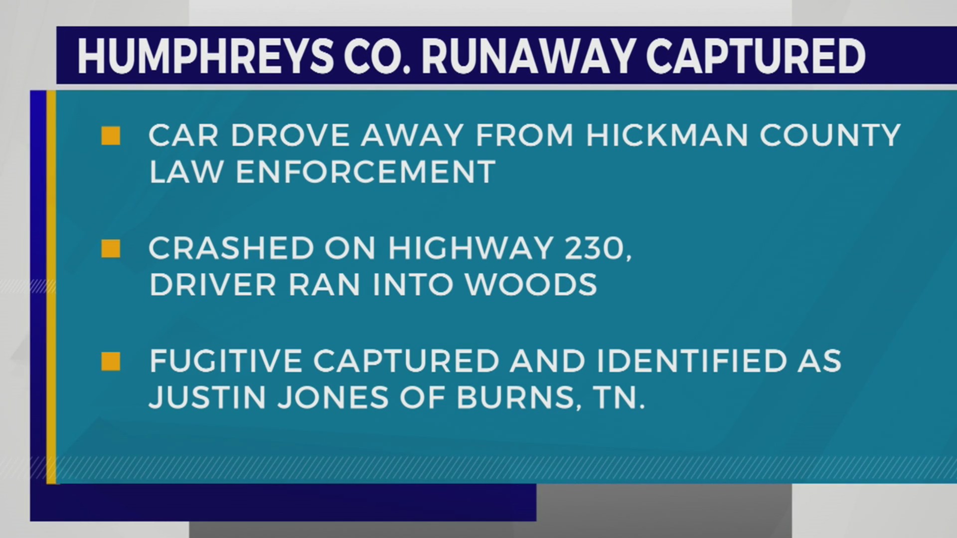 Man captured after fleeing Humphreys County crash – WKRN News 2