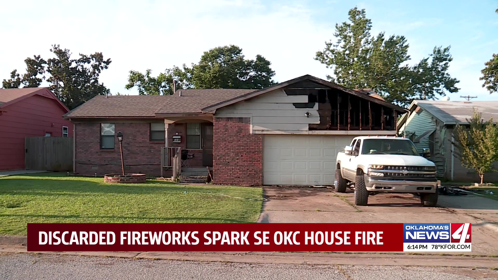 Improperly discarded fireworks catch Oklahoma house on fire, cause
