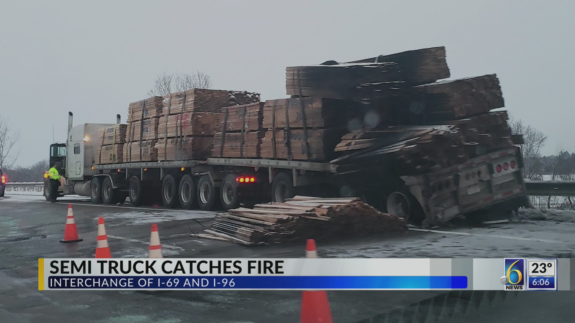 Semi truck catches fire – WLNS 6 News