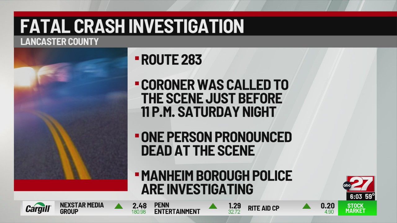 Fatal crash closed Route 283 for hours in Lancaster County – ABC27