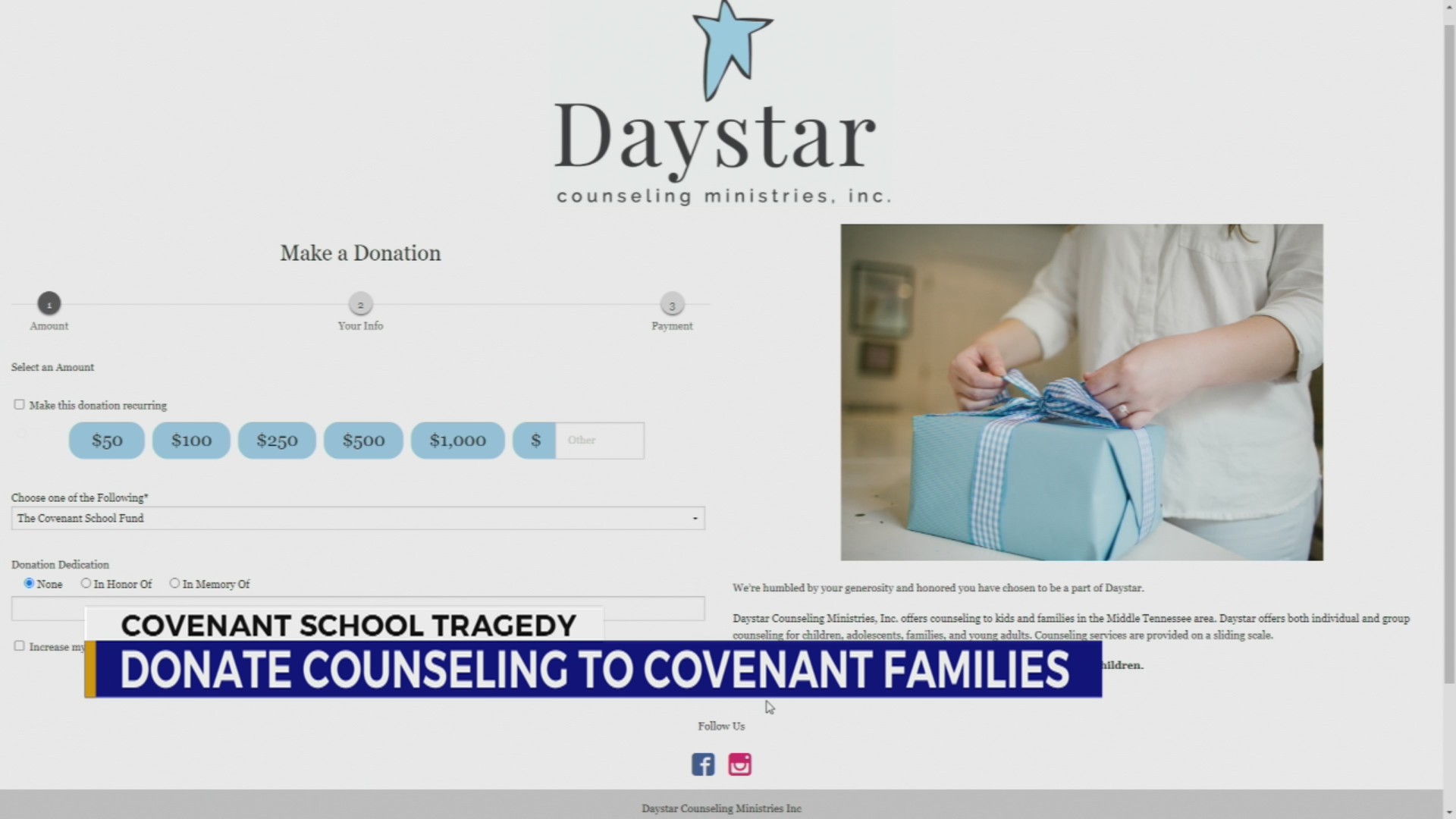 Daystar Counseling taking donations to provide counseling to families ...